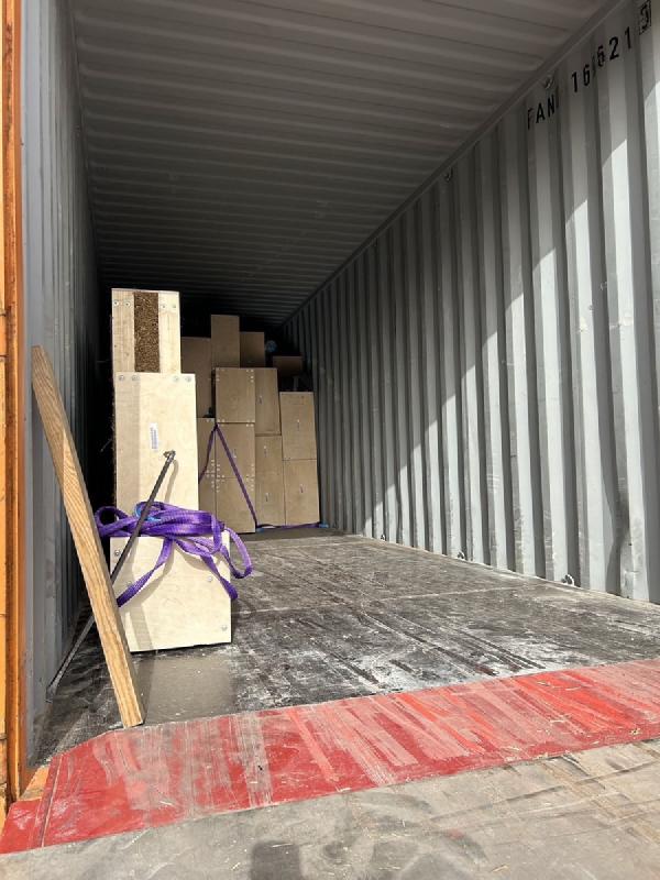 Container being loaded