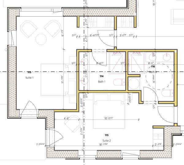 Floor plan of suites