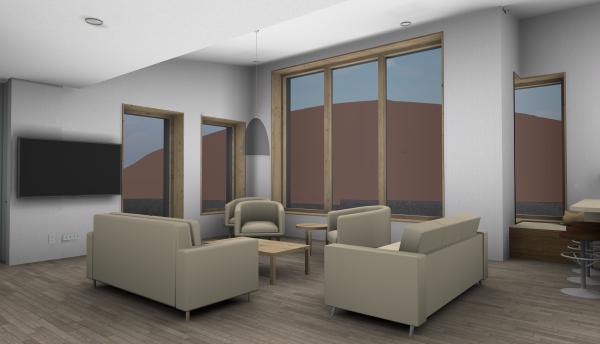 3D model view of living room