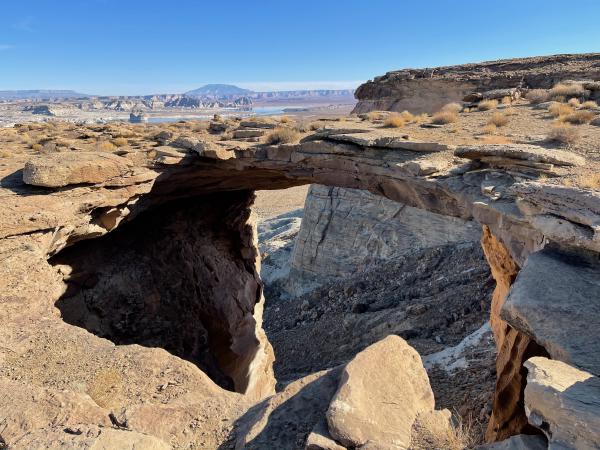 Skylight Arch with Lake Powell